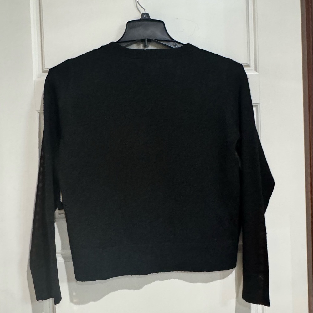 BCBG Black Sweater with White Script - Picture 4 of 5
